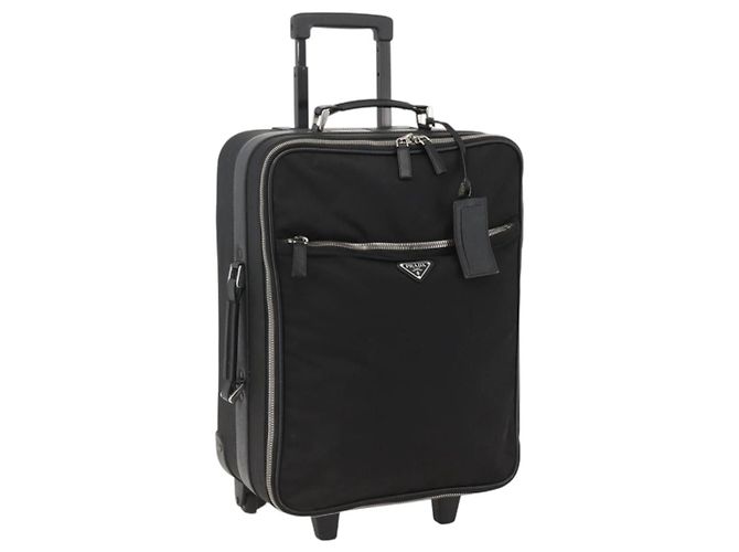 PRADA Custodia in Nylon Nero Argento Auth am10829