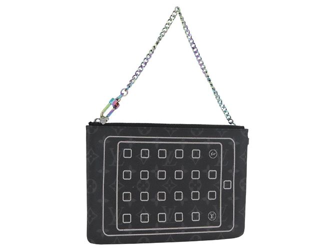 COQUE D'IPHONE LOUIS VUITTON Monogram Eclipse Fragment M64449 LV Auth ARZ468M Monogramme
