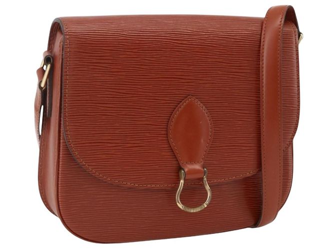 LOUIS VUITTON Bolsa de Ombro Epi Saint Cloud GM Marrom M52193 LV Auth ep13585