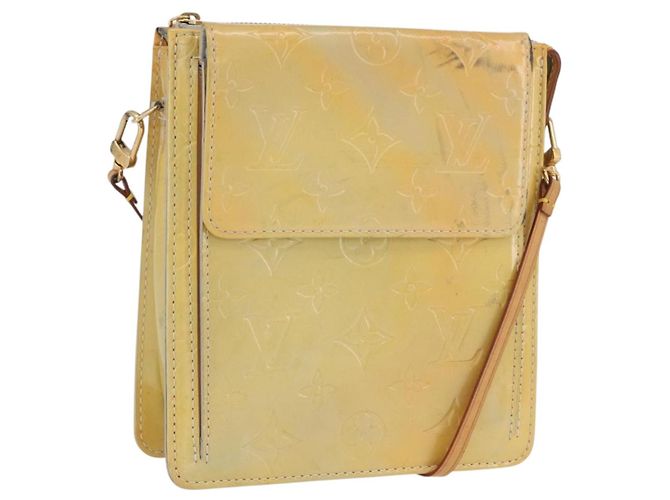 LOUIS VUITTON Monogram Vernis Motto Accessory Pouch Gris M91030 LV Auth 173732 Grey
