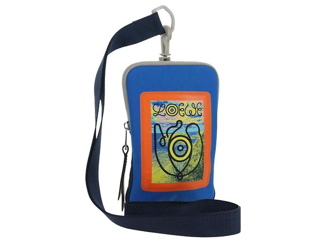 LOEWE Nackenbeutel aus Canvas Blau Silber Auth LNZ470M