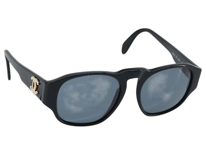 CHANEL Sunglasses plastic Black CC Auth bs33724