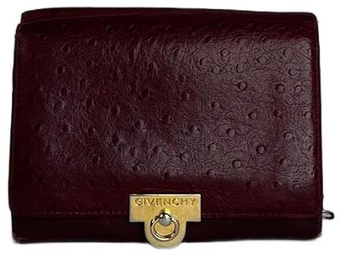 Vintage Givenchy Ostrich Leather Wallet Purple