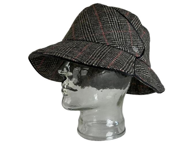 Chapéu de lã vintage Givenchy cinza marrom M