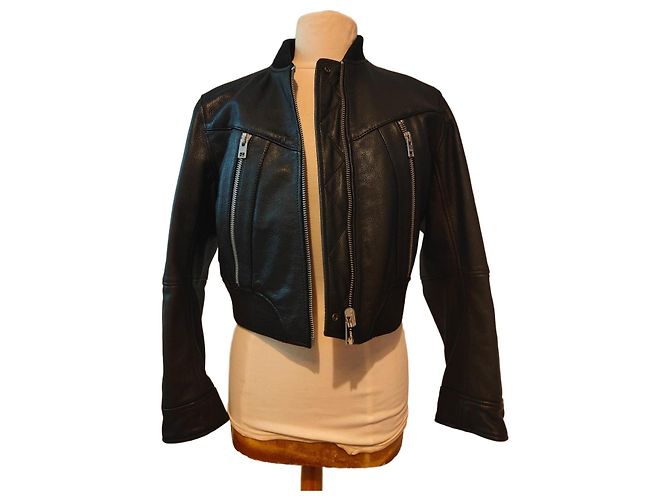 Zadig & Voltaire Reversible leather bunta Black