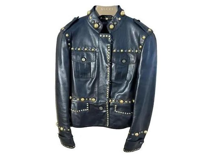 Gucci Lederjacke Schwarz