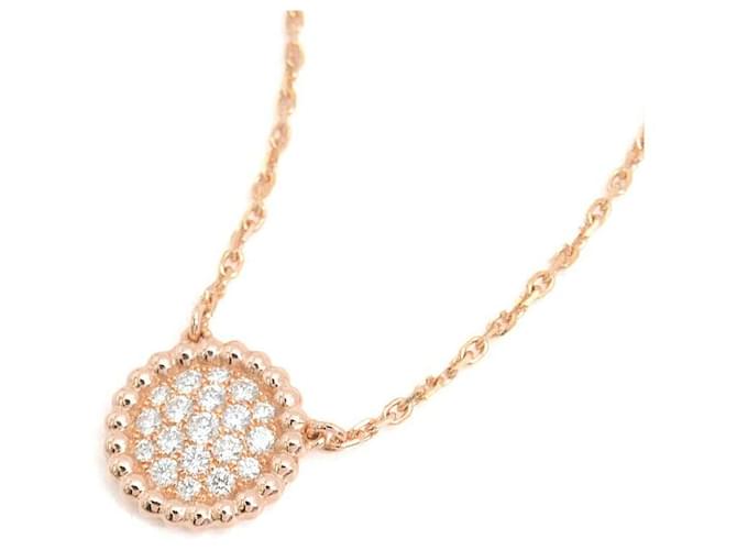 Van Cleef & Arpels 18K Pink Gold Perlee Small Diamond Necklace Golden 