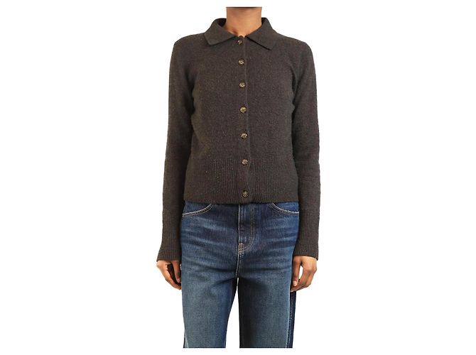 Autre Marque Brauner Kaschmir-Cardigan - Größe XS