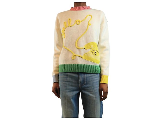 Lela Rose Creme-Bananen-Pullover - Größe XS Roh