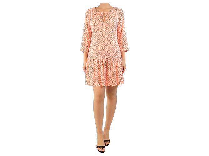 Heidi Klein Orange geometric printed mini dress - size M