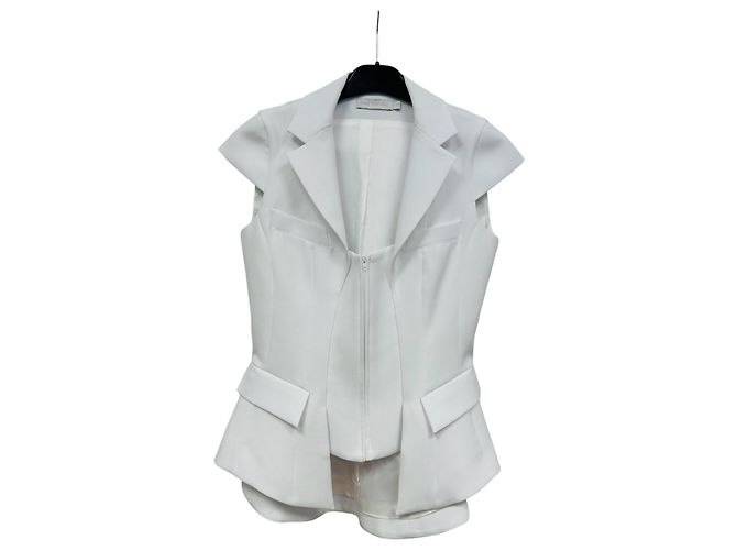 Anne Fontaine Weste Jacke Weiß aus Polyester