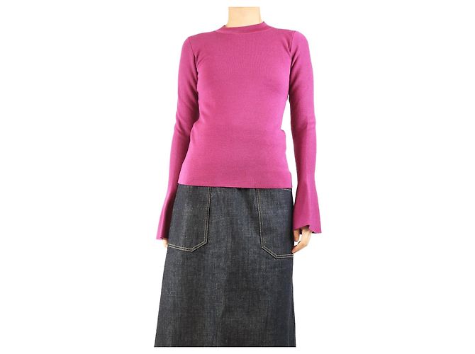 Autre Marque Lila Pullover mit Glockenärmeln - Größe M 