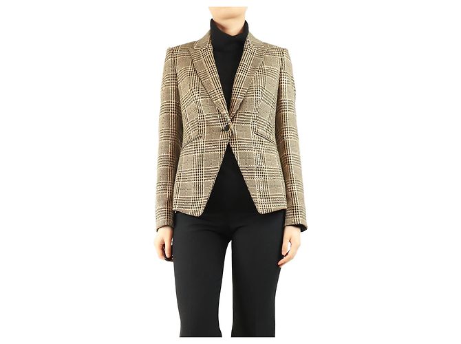 Veronica Beard Neutrale Dickey-Jacke mit Kristallverzierung - Größe UK 8