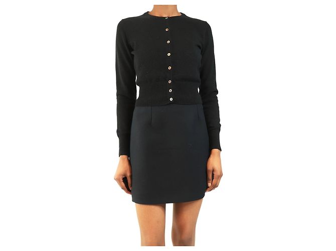 Autre Marque Schwarze kaschmir Cropped-Cardigan - Größe XS