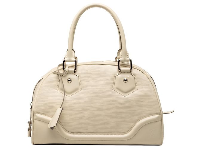 Louis Vuitton Epi Bowling Montaigne PM Handtasche Weiß Aus weiß