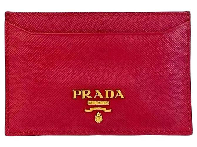 Prada Pink Saffiano Leather Card Case
