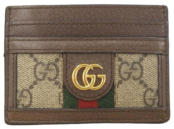 Gucci Ophidia Sherry Line Pass Case Brown Beige