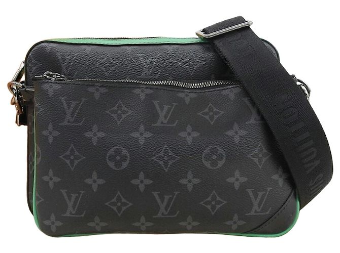 Borsa a Spalla da Uomo Louis Vuitton Monogram Eclipse Trio Verde Monogramma