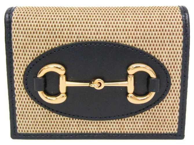 Gucci Horsebit 1955 Mini Wallet Black Beige