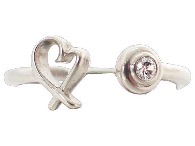 Tiffany & Co. 925 Diamant Liebendes Herz Drahtring
