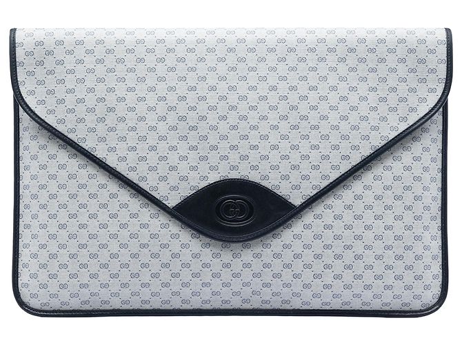 Clutch Micro GG Supreme Cinza Gucci Marrom