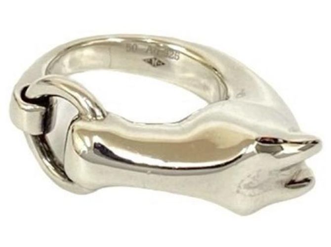 Hermès Hermes Galop Band Ring in Silver 925 Silvery 