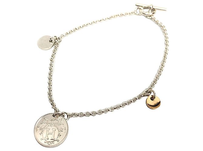Bracciale Charm Ex-Libris PM Hermès Argento Bianco 