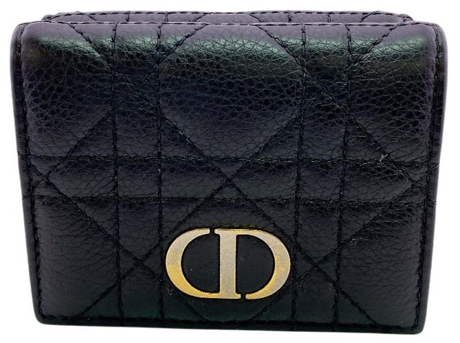 Christian Dior Lady Compact Wallet Black