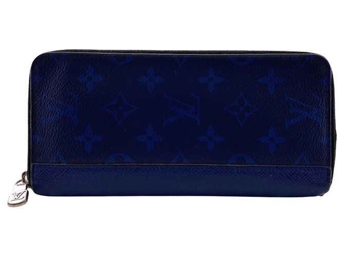 Zippy Louis Vuitton Blue Leather Long Wallet