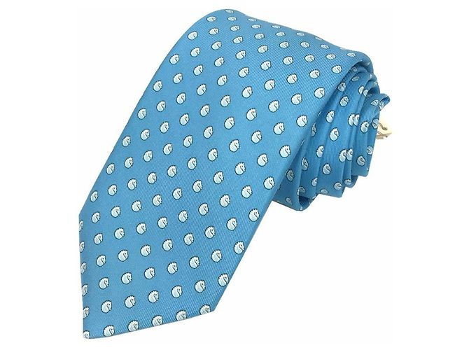 Cravatta in seta blu Hermès 