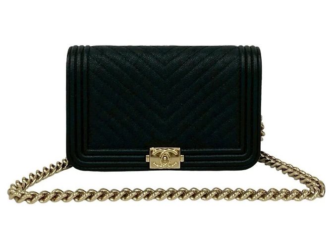 Borsa a Spalla Chanel Boy Chanel Coco Mark Chain Nero