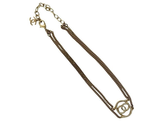 Colar com pingente de ouro com motivo Coco Mark da CHANEL Dourado