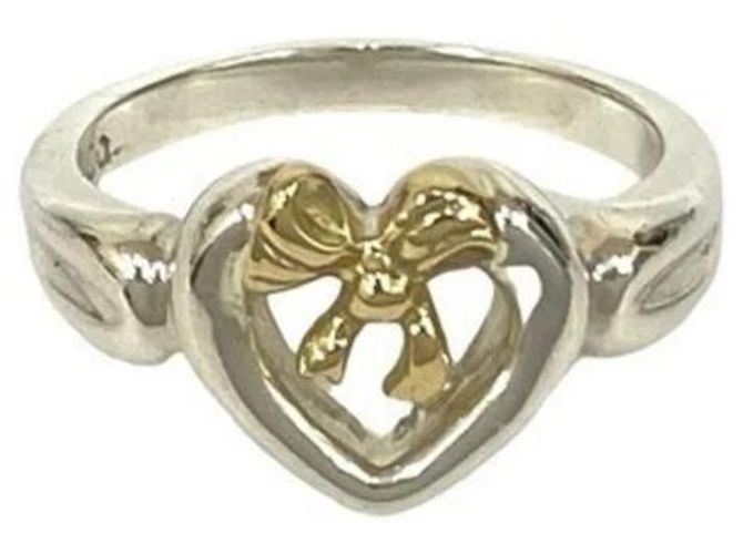 Tiffany & Co Anillo combinado de cinta en forma de corazón Tiffany Plata Dorado