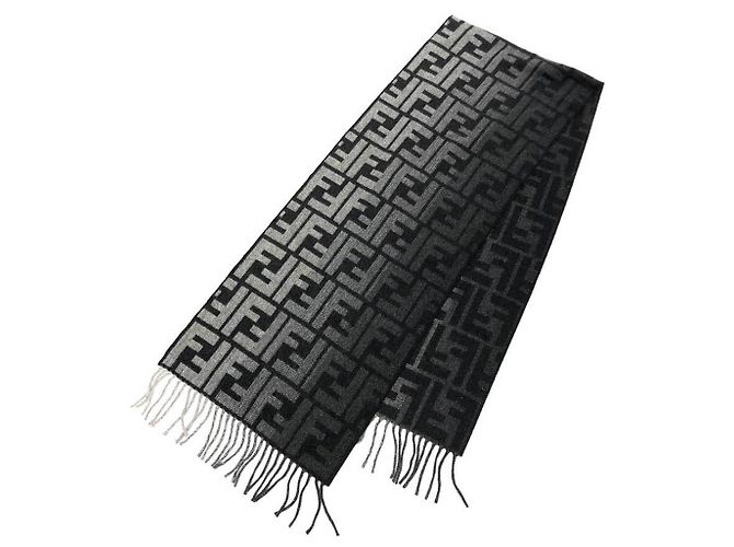 Stola Fendi Zucca FF in nero e grigio Marrone