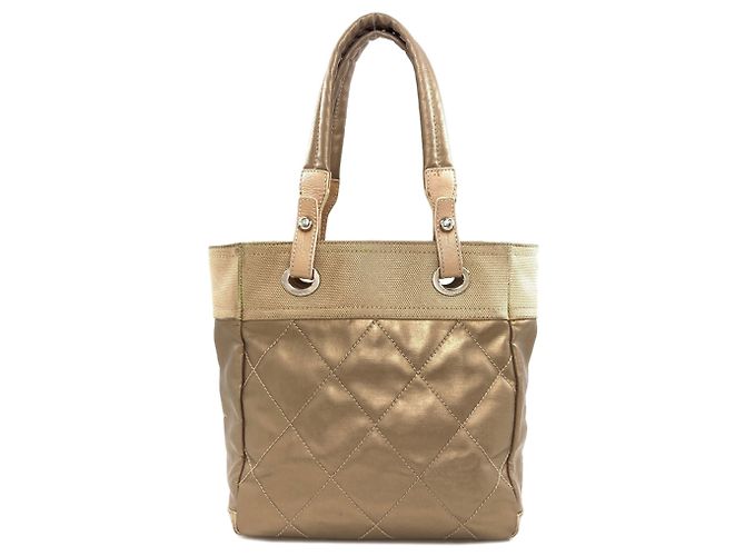 Bolsa Tote PM Chanel Paris Biarritz Dourado