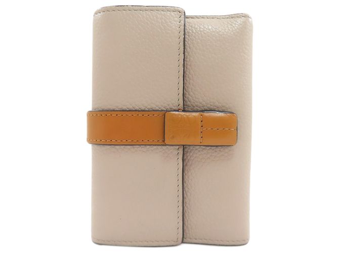 Loewe Bi-Fold Wallet Beige Leather