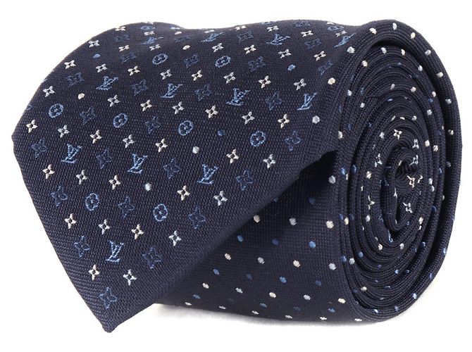 Cravatta in seta blu navy Louis Vuitton