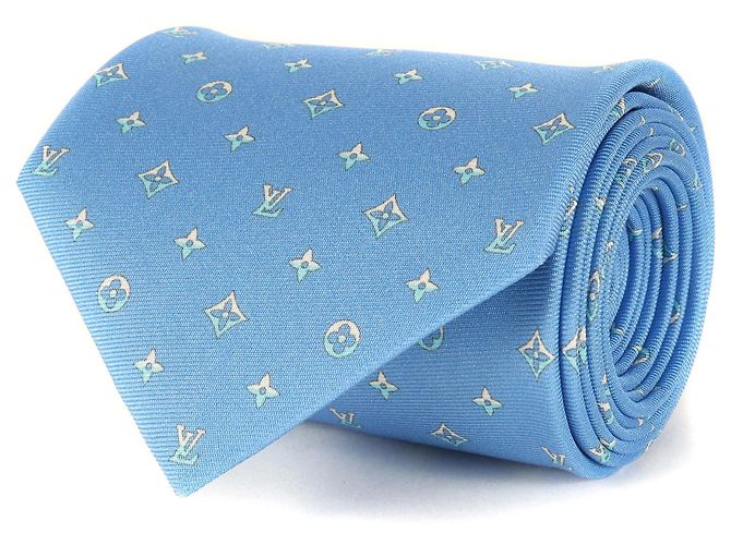 Corbata de seda azul Louis Vuitton