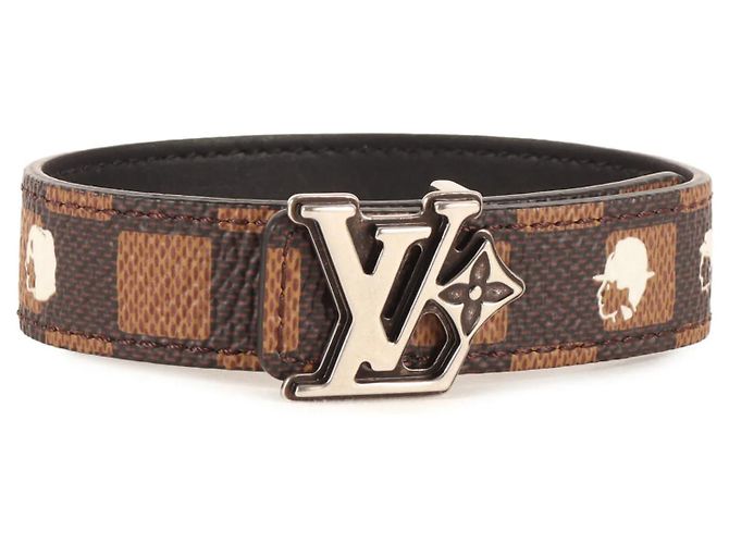 Pulseira de Charme Louis Vuitton Marrom Preto Damier ebene
