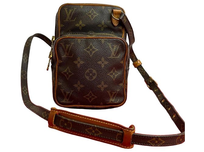 Louis Vuitton Amazon Monogram Leather Shoulder Bag Metallic Bronze