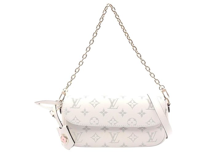 Bolsa Ivy de couro com corrente Louis Vuitton Branco