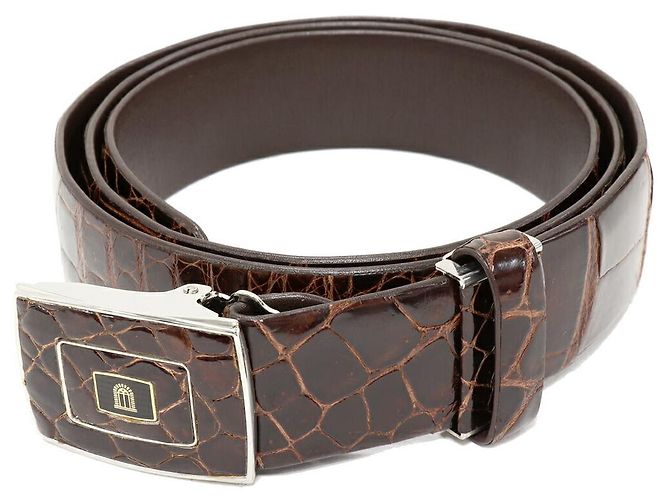 Autre Marque Cinturón de cocodrilo Takeo Nishida Castaño