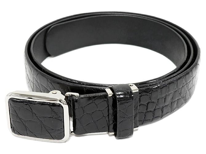 Autre Marque Cinto de crocodilo Preto