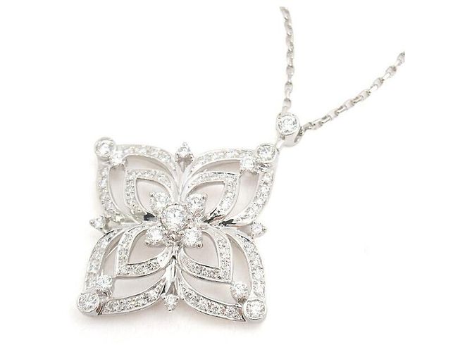 Autre Marque Monnickendam Platinum Flower Diamant-Halskette D1.43ct Silber