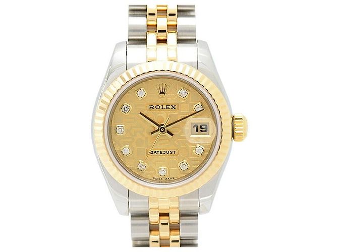 Reloj automático Rolex Datejust con esfera dorada 179143G Dorado