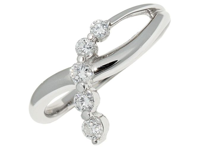 Autre Marque Anello con diamante in Pt900 Argento