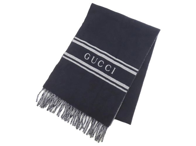Stola in cashmere Gucci Marrone Blu navy