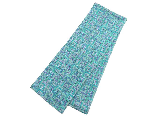 Xale de seda com padrão geométrico Hermès Roxo Turquesa
