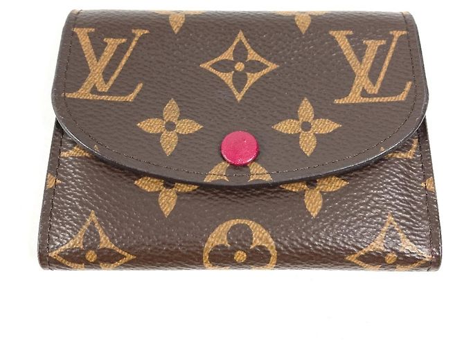 Portefeuille Compact Rosalie Monogram Louis Vuitton Marron Fuschia Monogramme