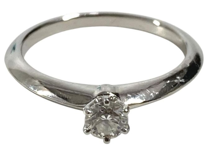 Tiffany & Co Tiffany Platin Solitaire-Diamantring Silber